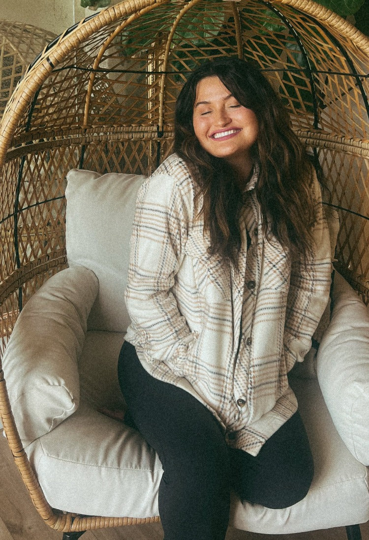Plaid cozy shacket