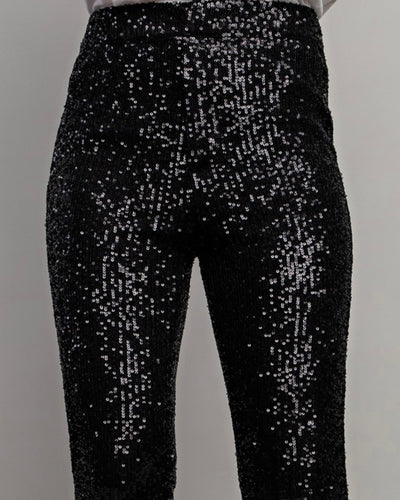 Sequin black flare pants
