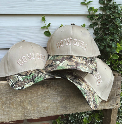 Cowgirl Embroidered Camo Trucker