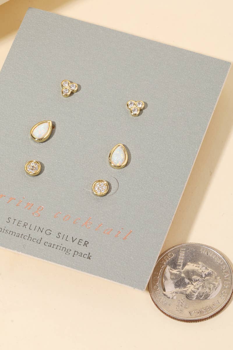 Small Sterling Silver Earring Set