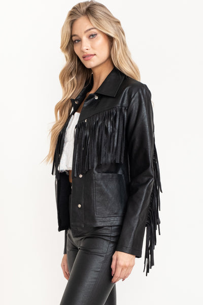 black fringe jacket