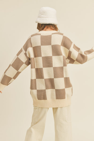 Checker sweater top