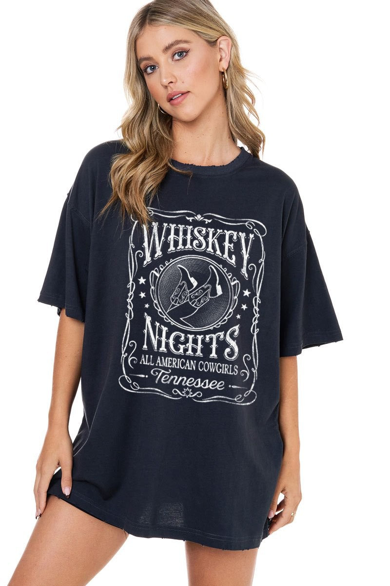 whiskey nights tee
