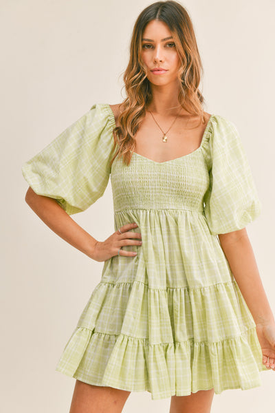 Lime Gingham Dress