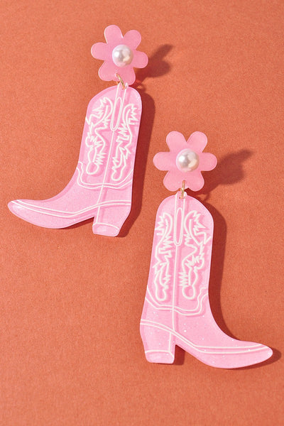 Flower boot earrings
