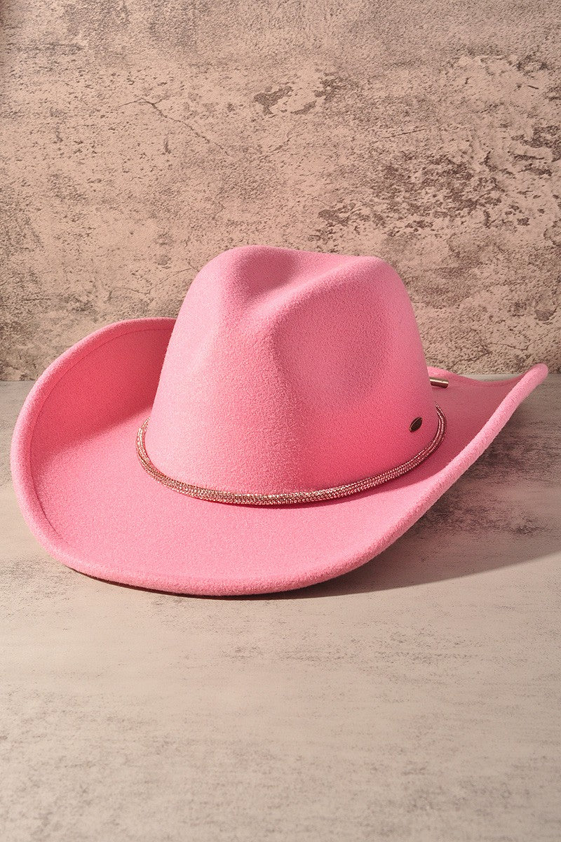 bling band cowgirl hat - rose pink