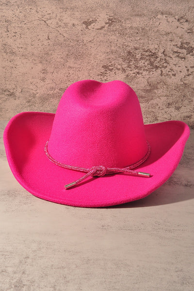 bling band cowgirl hat - hot pink