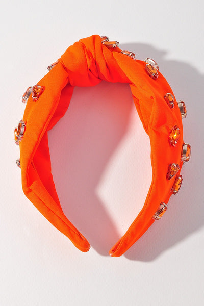 orange rhinestone headband
