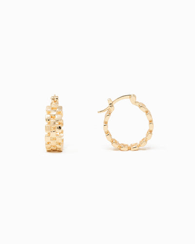 The Avery Checkered Hoop Earrings