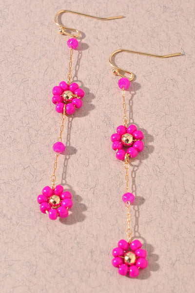 Flower beaded earrings