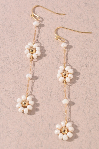 Flower beaded earrings