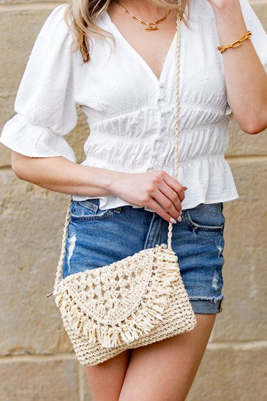 The Abigail Straw Crossbody Bag