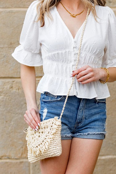 The Abigail Straw Crossbody Bag