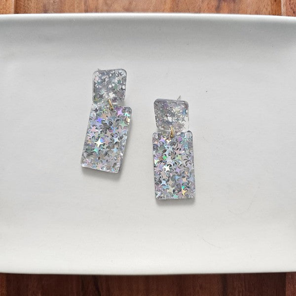 Ida Earrings - Silver Glitter - ONLINE ONLY