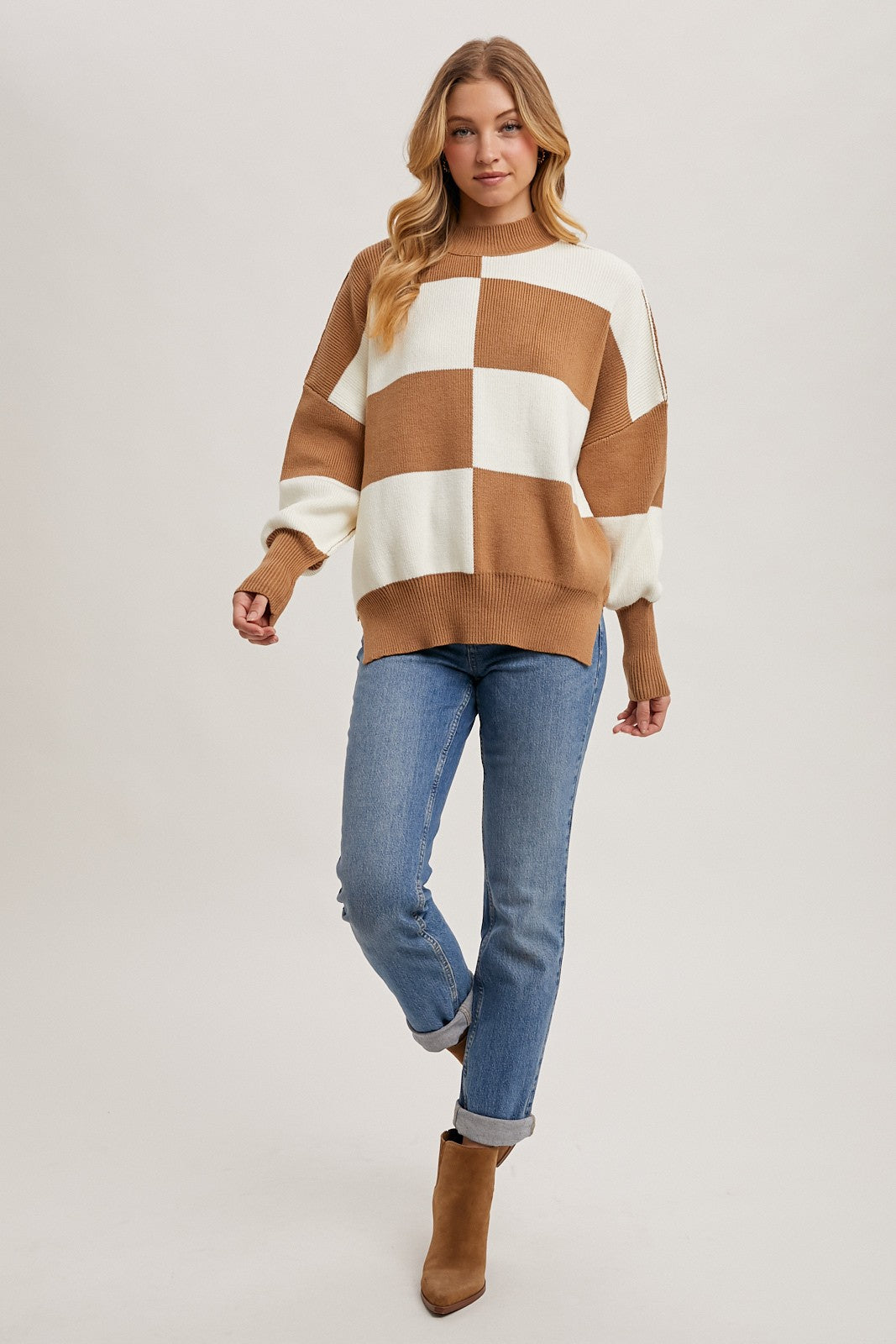 Checker Toffee Sweater