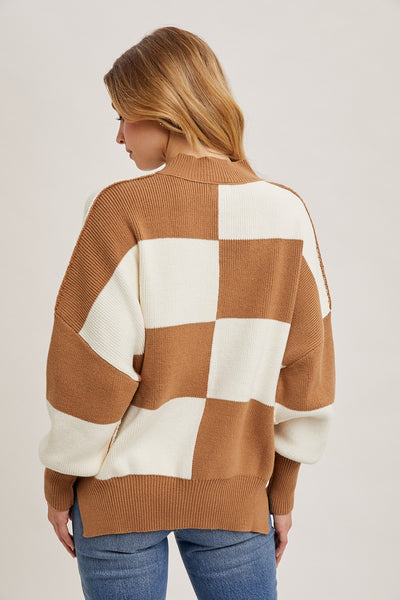 Checker Toffee Sweater