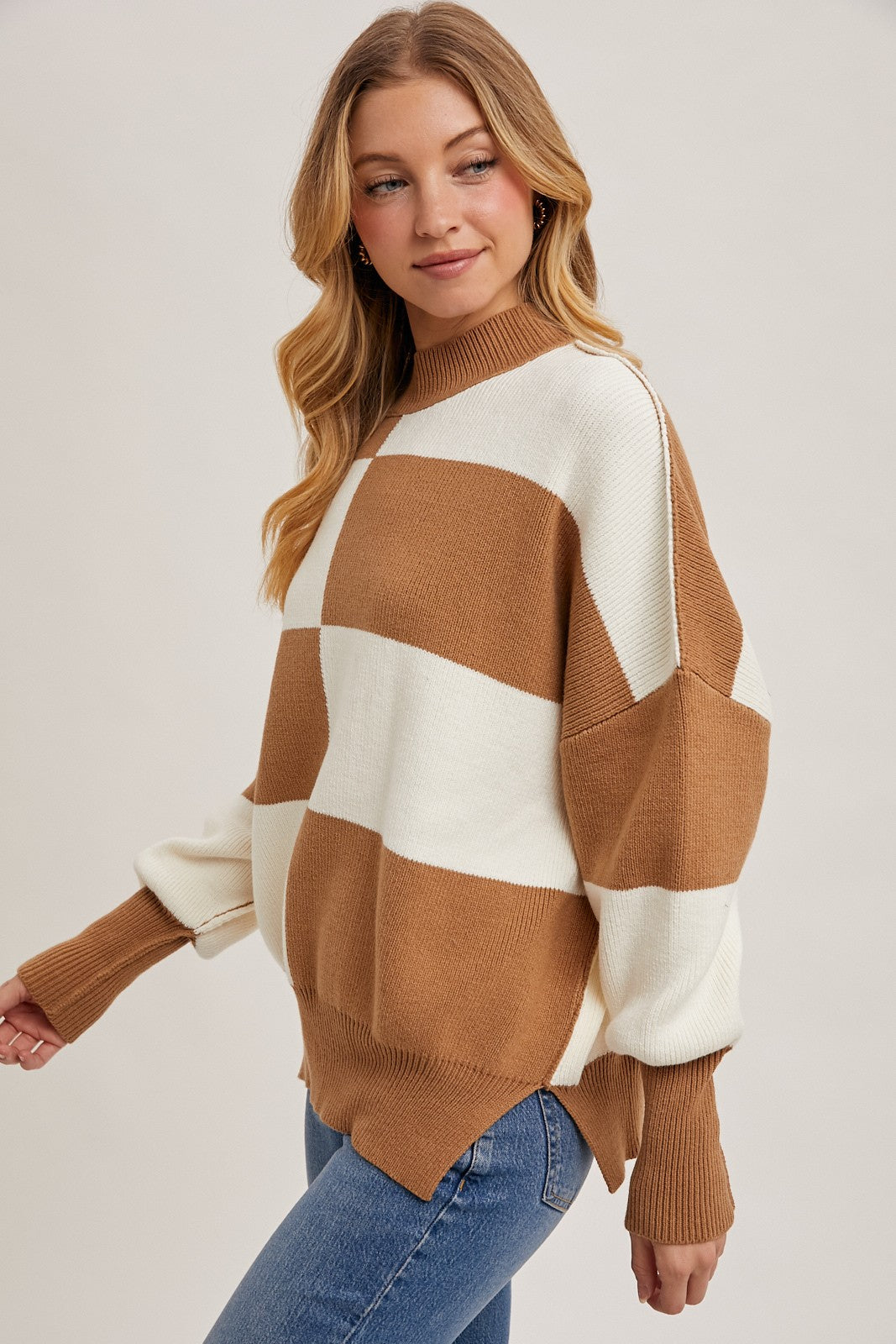 Checker Toffee Sweater