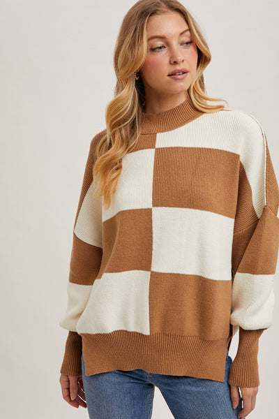 Checker Toffee Sweater