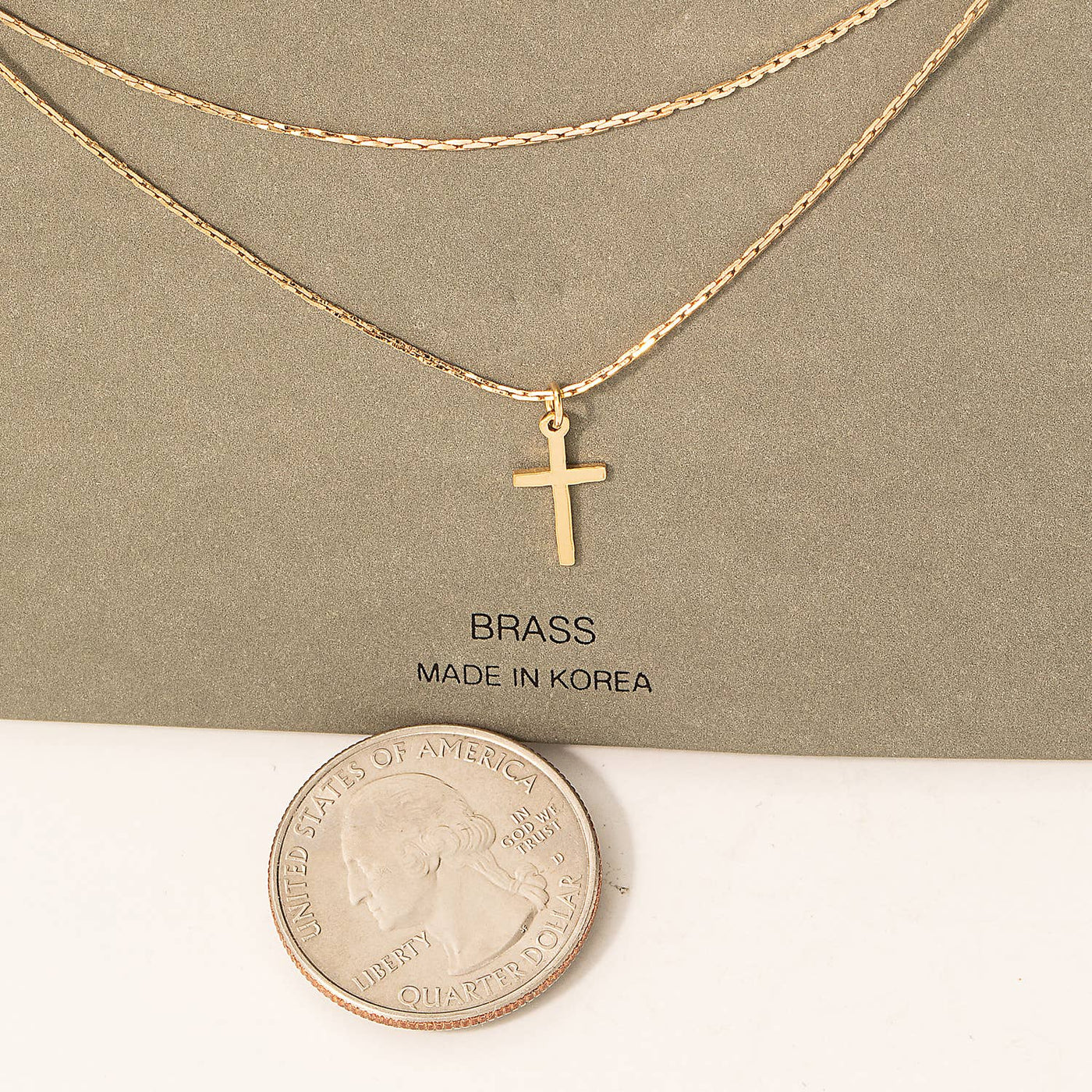 Layered Chain Cross Necklace