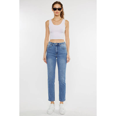 High rise slim stretch jeans