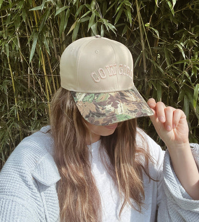 Cowgirl Embroidered Camo Trucker