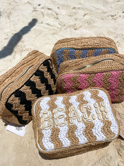 Beach XL Makeup Bag with Puka Shells