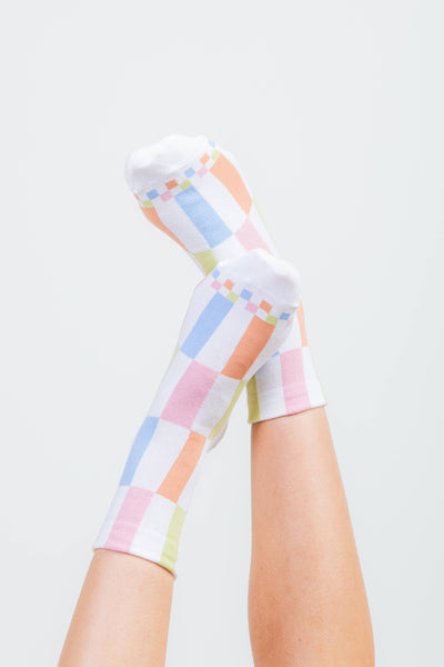 Color block white socks