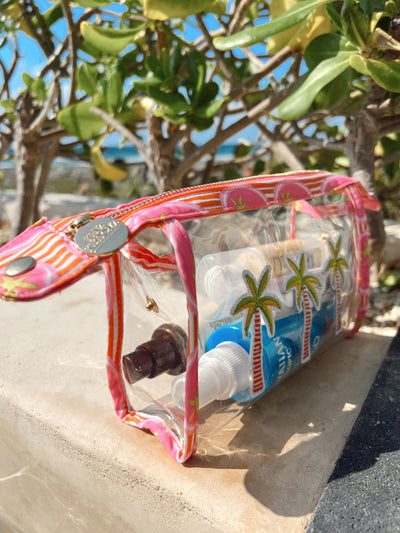 3 Pink Palm Trees - Snap Clear Pouch