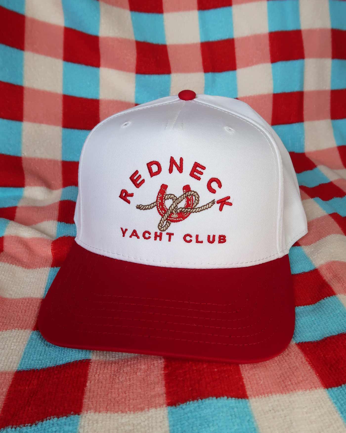 Redneck Yacht Club Red Embroidered Hat