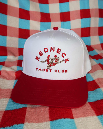Redneck Yacht Club Red Embroidered Hat