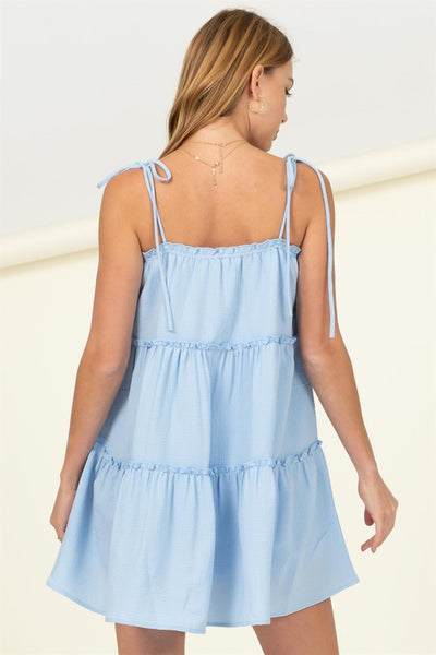 Better Days Tie-Strap Tiered Mini Dress - ONLINE ONLY