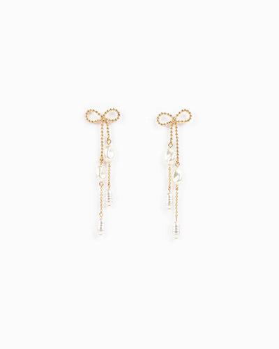 The Ally Bow Pearl Drop Earrings