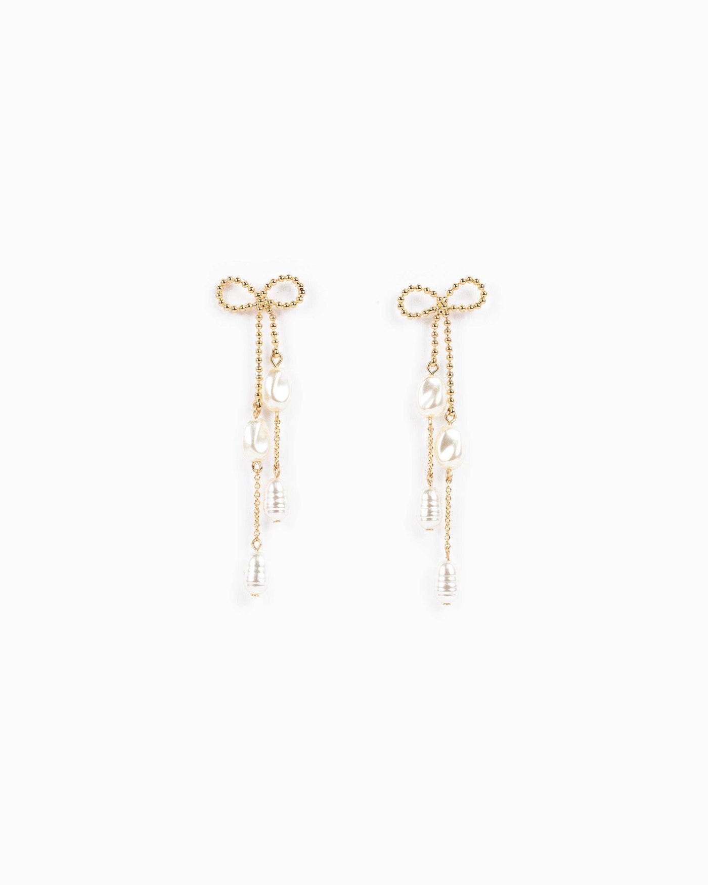 The Ally Bow Pearl Drop Earrings