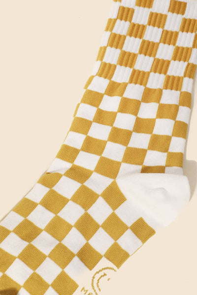 Yellow Checkered Socks