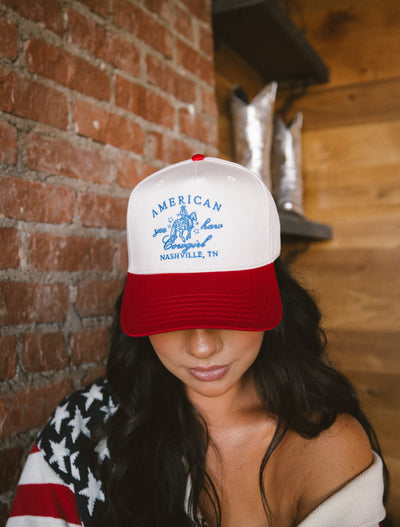 American Cowgirl - Red Vintage Trucker Hat