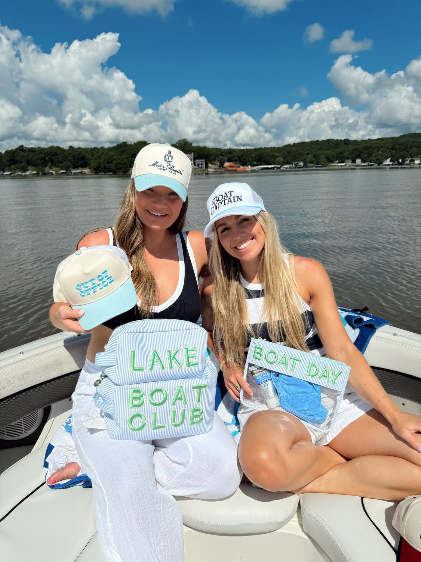 Motor Boatin' Yacht Club - Baby Blue Vintage Trucker Hat