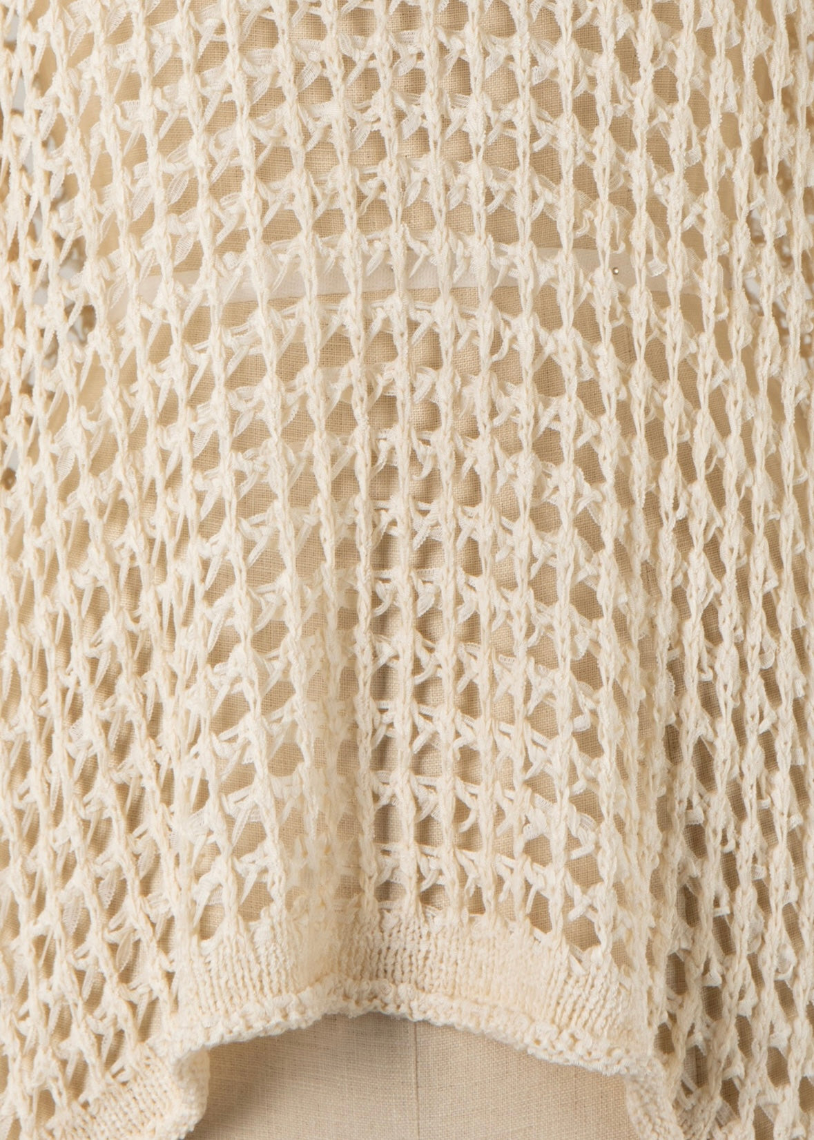 Soft open knit top - beige