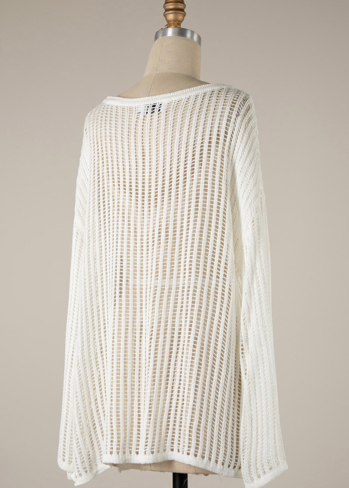 Soft open knit top - white