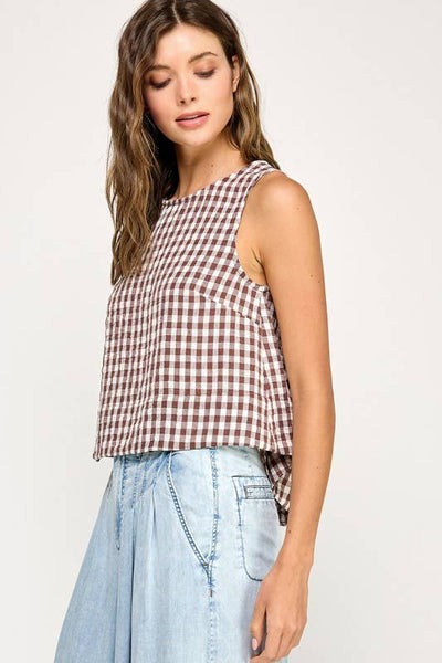 Gingham Linen Tank