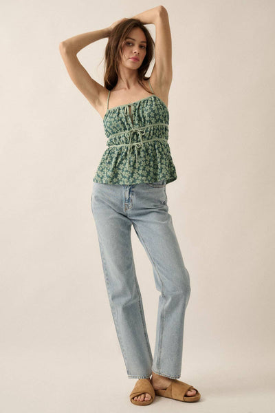 Floral Tie-Front Cami Top