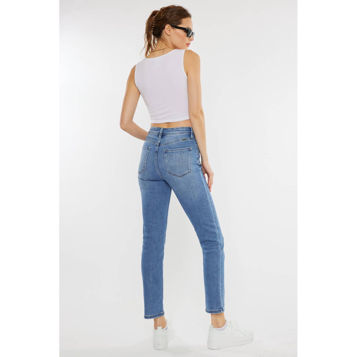 High rise slim stretch jeans