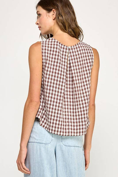 Gingham Linen Tank