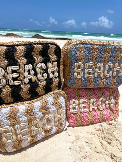 Beach XL Makeup Bag with Puka Shells