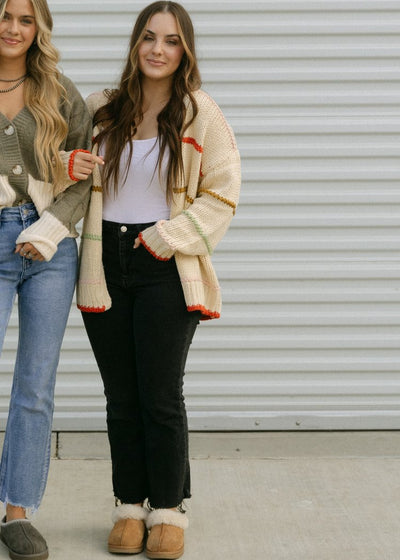 Stripe Open Cardigan