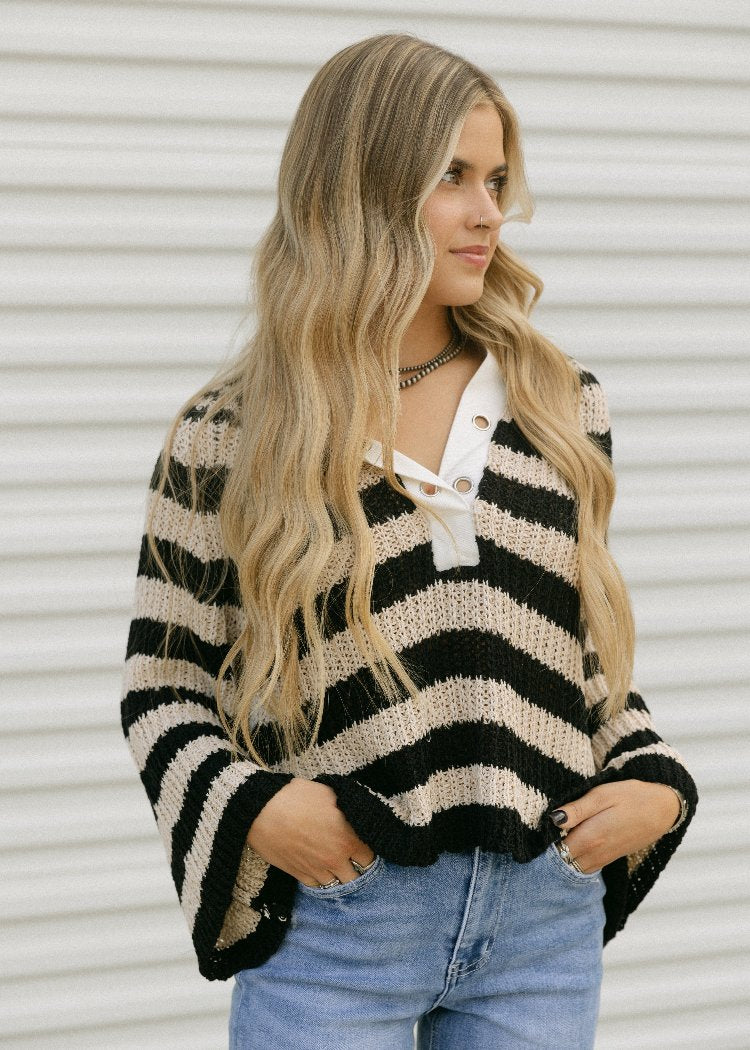 Stripe Sweater Top