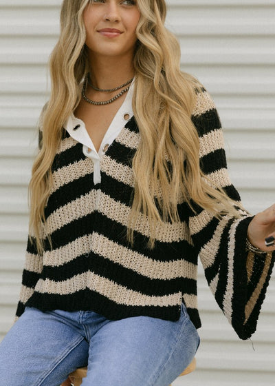 Stripe Sweater Top