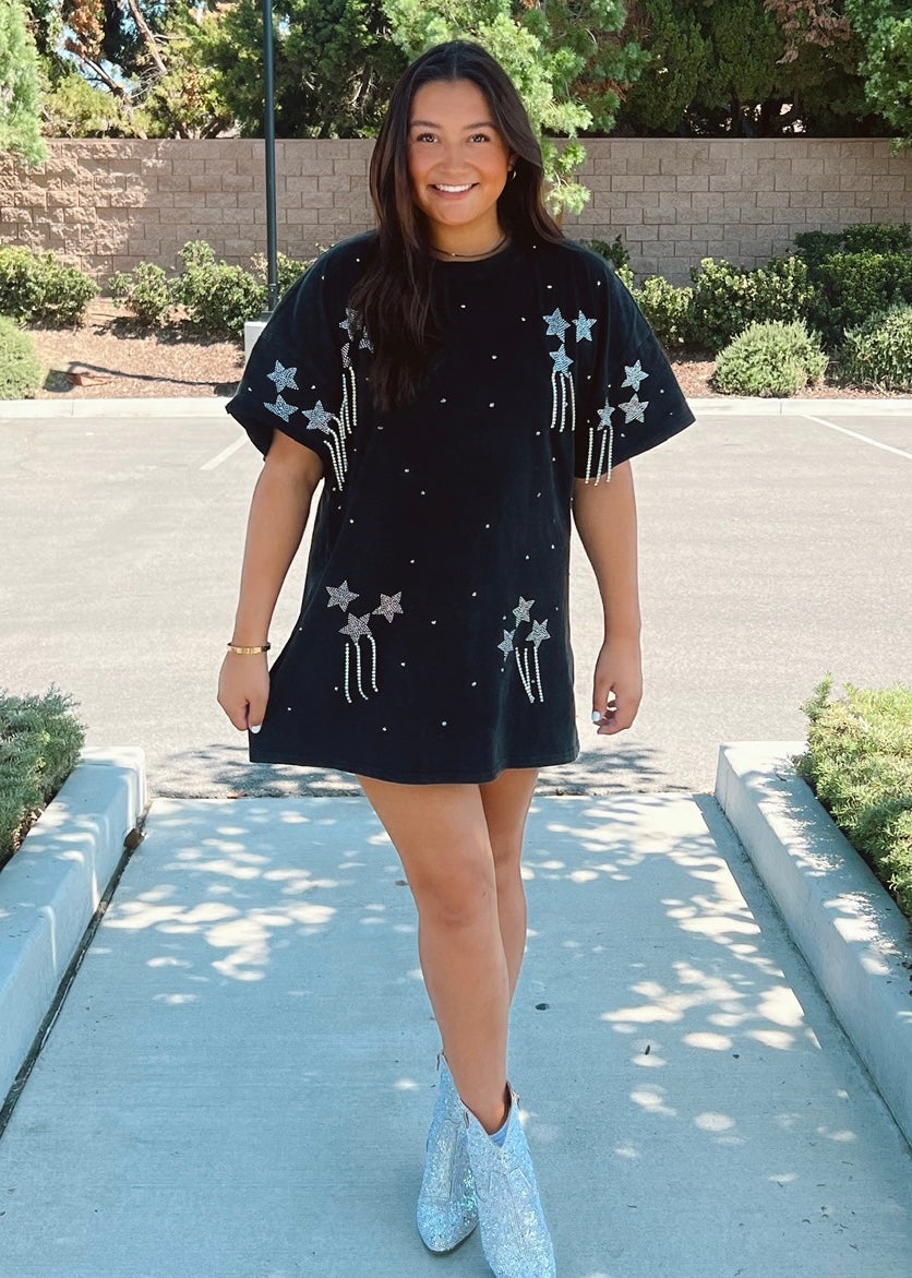 charcoal star t-shirt dress