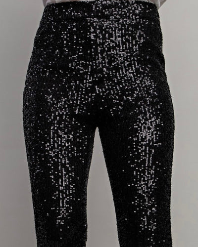 Sequin Flared Pant - Black