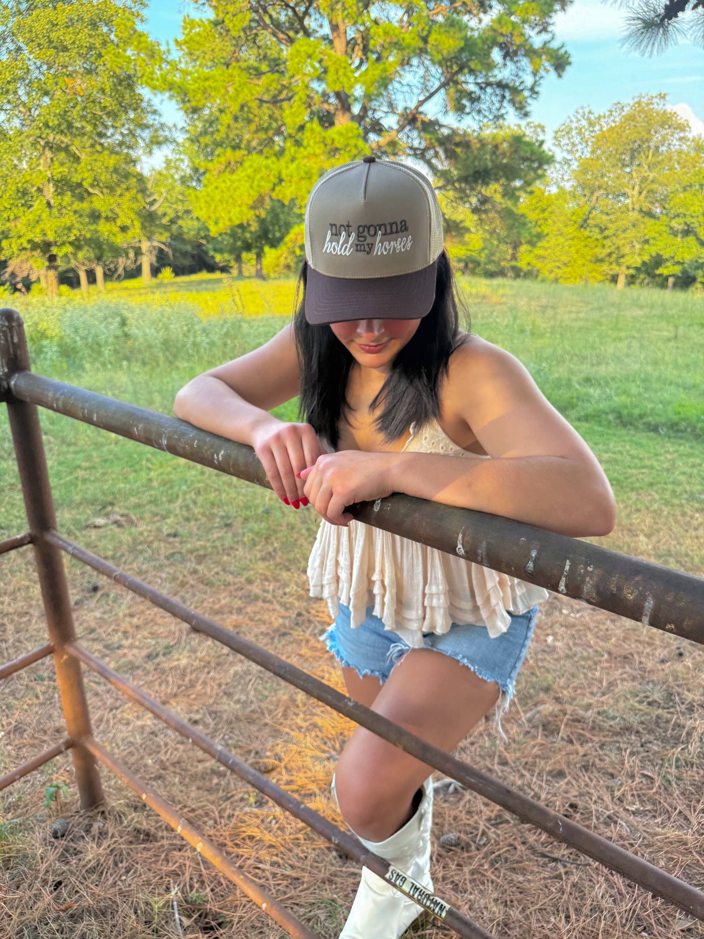 Hold Horses Embroidered Trucker Hat