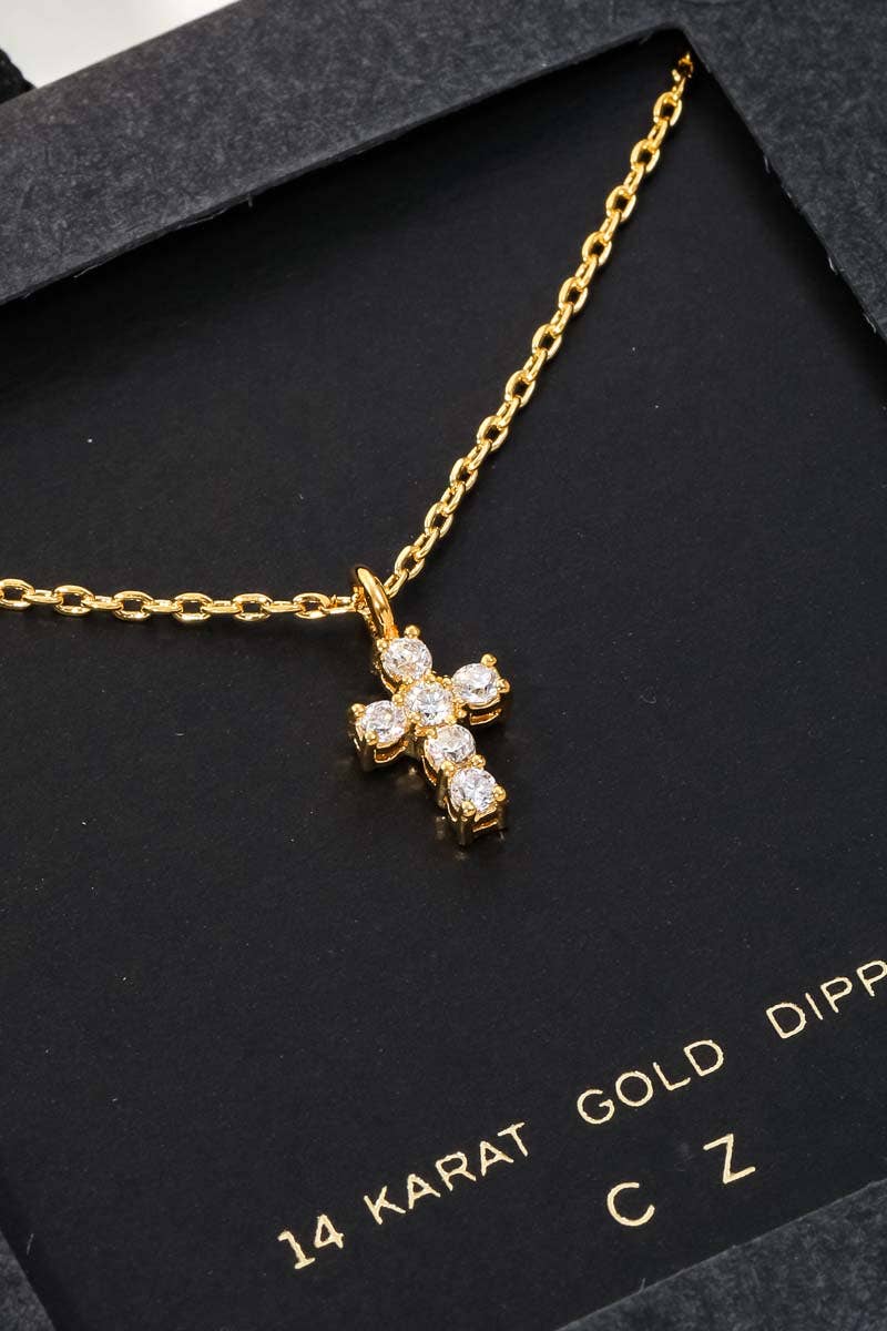 Mini Cross Charm Necklace